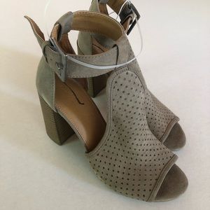 New grey western booties heels shoes